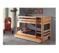 Vipack Lit superposé Pino avec tiroir de lit - Pin massif laqué naturel, Dimensions : 210 cm x 140 cm x 105 cm ; PICOSBRB10