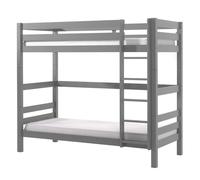 Vipack Lit superposé Pino Hauteur 180 cm 90x200 cm Gris