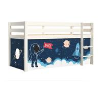 Lit Enfant Surélevé "Pino Space Shuttle" 90x200cm Blanc