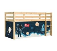 Lit Enfant Surélevé "Pino Space Shuttle" 90x200cm Naturel