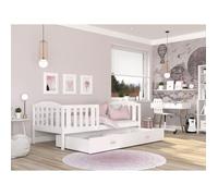 Lit Enfant Teo 90x190 tiroir + Matelas Blanc - blanc