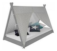 Lit bébé tipi avec Matelas 90x200 jeunes lits gris lit Chambre enfant tissu