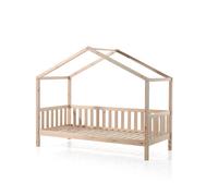 Lit enfant Vipack Dallas avec barreaux, couleur naturelle, dimensions 90 x 200 cm