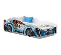 LIT ENFANT VOITURE 21 PAT PATROUILLE 80X160 livré avec sommier et matelas de 7cm Inclus. Pat Patrouille