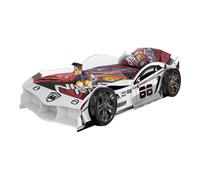 Lit Voiture Max Blanc 90x200 - VIPACK - Rouge - Bois