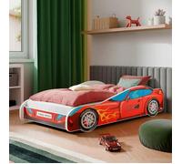 Lit enfant voiture pour un garçon ""4x4"" 70x140 cm sommier + matelas