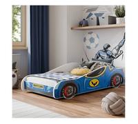 Lit enfant voiture pour un garçon ""Batcar"" 140x70 sommier + matelas