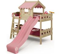 Lit enfant WICKEY CrAzY Fancy - Lit cabane 90 x 200 cm, lit superposé – rose pastel