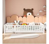Lit Enfants 90x200Modulable - Lit Bébé Évolutif en Bois Écoresponsable & Sécurité EN747 - Blanc