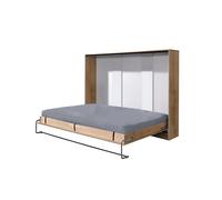 Lit escamotable 140 x 200 cm horizontal ouverture à ressort - bois - ZEN