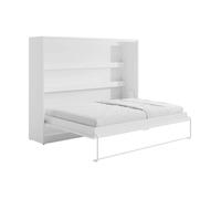 Lit escamotable 140 x 200 cm - Ouverture horizontale manuelle - Blanc - RAPILI