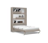 Lit escamotable 140 x 200 cm vertical ouverture à ressort - taupe mat - COZY