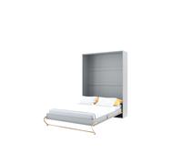 Lit escamotable 140 x 200 cm vertical ouverture à ressorts avec fonction stop - gris mat - GAIN