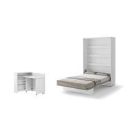 Lit escamotable 2 personnes vertical SMART avec bureau EASY ouverture à droite.