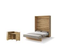 Lit escamotable 2 personnes vertical SMART avec bureau EASY ouverture à droite.