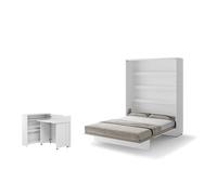 Lit escamotable 2 personnes vertical SMART avec bureau EASY ouverture à droite.