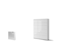 Lit escamotable 2 personnes vertical SMART avec bureau EASY ouverture à gauche.