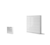 Lit escamotable 2 personnes vertical SMART avec bureau EASY ouverture à gauche.