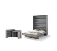 Lit escamotable 2 personnes vertical SMART avec bureau ENJOY ouverture à droite