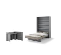 Lit escamotable 2 personnes vertical SMART avec bureau ENJOY ouverture à gauche