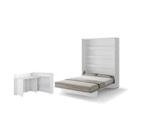Lit escamotable 2 personnes vertical SMART avec bureau ENJOY ouverture à gauche
