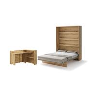 Lit escamotable 2 personnes vertical SMART avec bureau ENJOY ouverture à gauche