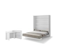 Lit escamotable 2 personnes vertical SMART avec bureau ENJOY ouverture à gauche