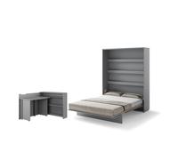Lit escamotable 2 personnes vertical SMART avec bureau ENJOY ouverture à gauche