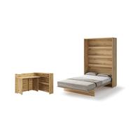 Lit escamotable 2 personnes vertical SMART avec bureau ENJOY ouverture à gauche