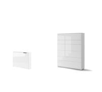Lit escamotable 2 personnes vertical SMART avec bureau ENJOY ouverture à gauche