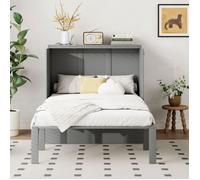 Lit escamotable 90x200 cm gris - Sommier à lattes - Lit pliant mural vertical - Jeune et design(sans Matelas)