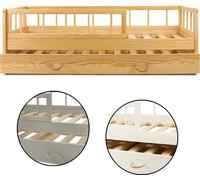 Lit escamotable avec barrières et surface de couchage supplémentaire 160x80cm Lit escamotable avec barrières et surface de couchage supplémentaire 160x80cm (couleur : naturel)