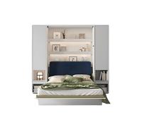 Lit escamotable avec rangements et tête de lit ouverture pneumatique - SMART