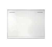 Lit escamotable horizontal 140 x 200 cm avec ouverture à ressort - blanc brillant / blanc mat - ZEN