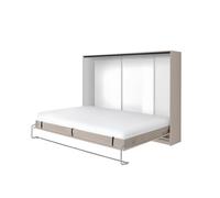 Lit escamotable horizontal 140 x 200 cm ouverture à ressort - taupe mat - ZEN