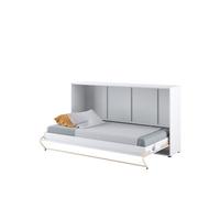 Lit escamotable horizontal mécanisme d'ouverture à ressort avec fonction stop - GAIN - 46 cm x 215 cm x 109 cm - Blanc
