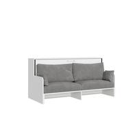 Lit escamotable - ITAMOBY - KANDO SOFÀ - 1 place 85x190 cm - Canapé intégré microfibre - Frêne Blanc