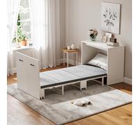 Lit escamotable, lit simple rabattable, lit rabattable avec matelas, lit de voyage sur 8 roulettes, lit mural escamotable 2 en 1 multifonctionnel, lit mural, lit escamotable, armoire-lit verticale, ca