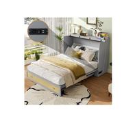 Lit escamotable mobile 140 x 200cm,lit adulte avec tiroirs,gris MDF-HAUSS SPOLE