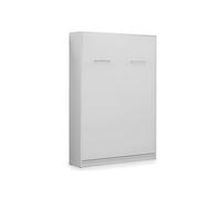 Lit escamotable vertical 140 x 200 cm ouverture pneumatique - blanc mat - LOLITA