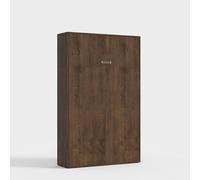 Lit escamotable vertical 140x190 cm bois noyer Kanto