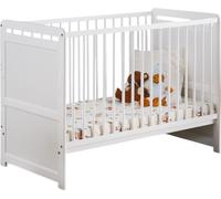 Lit et matelas bébé évolutif collection GUIZMO réglable en hauteur. Coloris blanc mat.