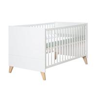 roba Lit combiné évolutif Leon 70 x 140 cm - Lit bébé avec 3 barreaux amovibles et sommier réglable en hauteur sur 3 positions - Lit à barreaux de la naissance jusqu’à 7 ans - Transformable - Blanc