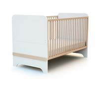 Lit évolutif 70x140 cm CARROUSEL Blanc et Hêtre Verni
