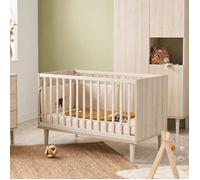Lit Bébé Évolutif 70x140 Sur Pieds- Little Big Bed En Bois Décor Hêtre Cendré - Opaline Beige 70X140