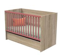Lit évolutif bébé combiné 70x140 cm en 140x190 cm + Tiroir de lit Nova Rose canyon