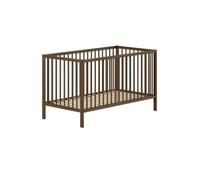 VIPACK - Lit bébé/enfant DINO 70 x 140 cm, sommier à lattes réglable en hauteur, hêtre massif couleur noyer