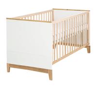 Lit Évolutif En Bois Massif Convertible En Lit Junior Finn Blanc / Chêne Doré 70X140