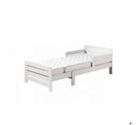 Vipack Lit enfant Jumper extensible 140-200 cm matelas 140+60 cm inclus pin massif blanc