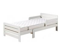 Vipack lit d'enfant Jumper à rallonge de 140-200 cm, matelas 140+60 cm inclus, finition en pin massif blanc